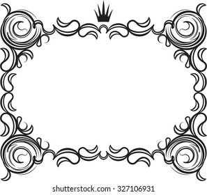 Vintage frame with crown and with blank space for text. Retro vintage greeting card or invitation.