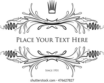 Vintage frame with crown and with blank space for text. 