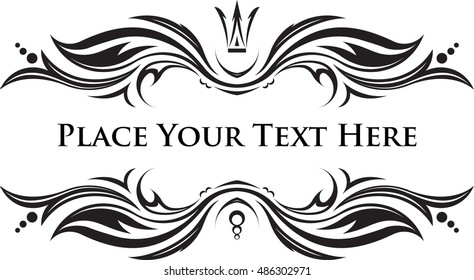 Vintage frame with crown and with space for text header. 