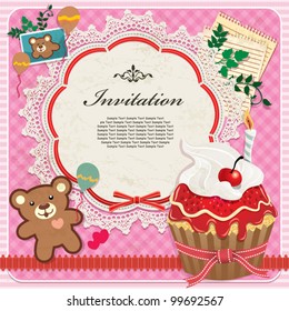 Vintage frame with cupcake (40)
