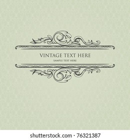 Vintage frame with damask background