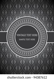 vintage frame with damask background