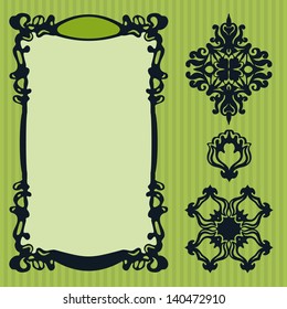 vintage frame damask element