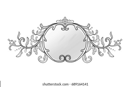 Vintage frame decor. Vector collection of round and square vintage frames, design elements