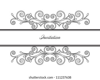 Vintage frame decor. Vector floral illustration
