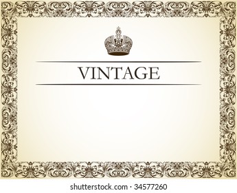 Vintage frame decor vector illustration