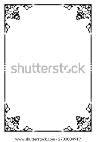 Vintage frame decorated with classic pattern corners