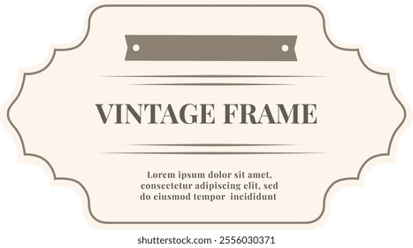 Vintage frame with decorative ribbon adding a touch of elegance, perfect for invitations, announcements, or certificates, featuring a classic design and customizable text area