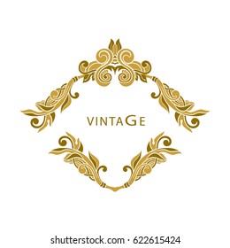 Vintage frame. Decorative vector design elements. 