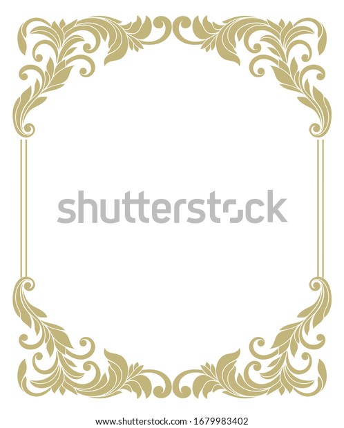 Vintage frame. Decorative vector\
rectangle ornamental frame, ornate border, and glyph wedding design\
element for an invite or card, vintage typographic\
design.