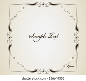Vintage frame design with abstract lines