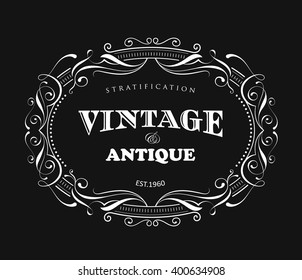 Vintage frame design antique label border vector