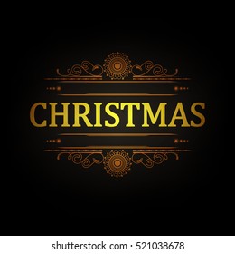 Vintage frame design based Merry Christmas Greeting card with glow in background 