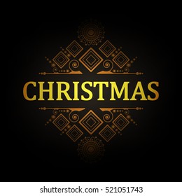 Vintage frame design based Merry Christmas Greeting card with glow in background 