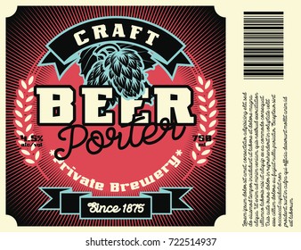Vintage Rahmen Design für Bieretikett. Eignet sich für jedes alkoholische Getränk. Retro-Vektorgrafik