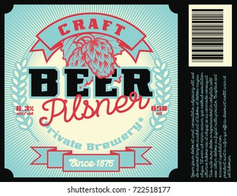 Vintage frame design for beer label. Suitable for any alcohol drink product. Retro vector illustration