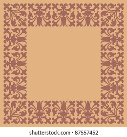 vintage frame design brown and beige colors
