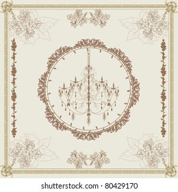 vintage frame design with chandelier