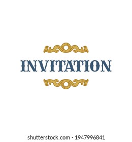 Marco vintage con elementos de diseño. Plantilla vectorial de lujo de invitación de estilo retro dibujada a mano. Parte del conjunto. 