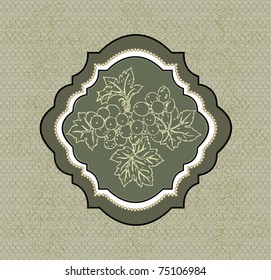 vintage frame design with grapes