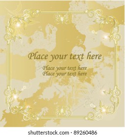 Vintage frame design.  Invitation card template. Vector illustration/