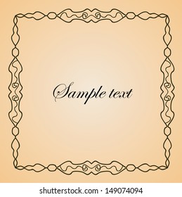 Vintage frame design. Isolated editable frame vector illustration. Hand drawn design.