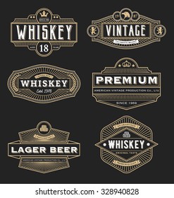 Vintage frame design for labels, banner, logo, emblem, menu, sticker and other design. Suitable for whiskey, beer, coffee shop, hotel, resort, jewelery and premium product. All type use free font.