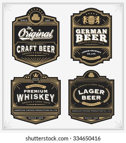 Vintage frame design for labels, banner, sticker and other design. Suitable for whiskey, beer and premium product. All type use free font.