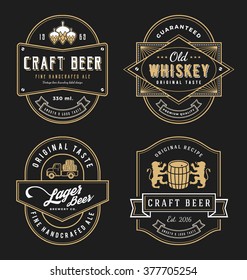 Vintage frame design for labels, banner, sticker and other design. Suitable for whiskey, beer, wine, beverage and premium product. All type use free font.