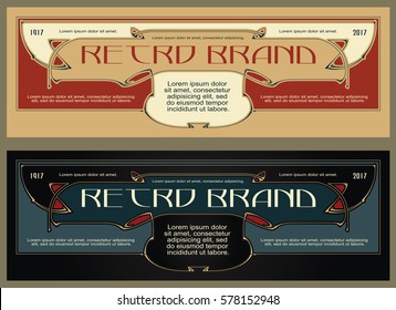 Vintage frame design for labels, banner, sticker and other design. Suitable for whiskey, beer and premium product. Vector illustration