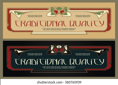 Vintage frame design for labels, banner, sticker and other design. Suitable for whiskey, beer and premium product. Vector illustration