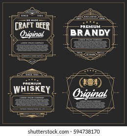 Vintage frame design for labels, banner, sticker and other design. Suitable for whiskey, beer and premium product