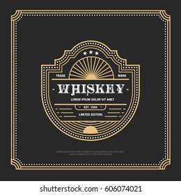 Vintage frame design for labels, banner, sticker and other design. Suitable for whiskey, beer and premium product.