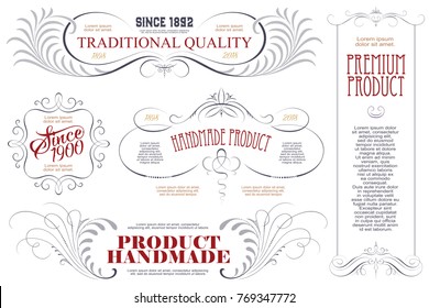 Vintage frame design for labels, banner, sticker and other design. Suitable for whiskey, beer and premium product. Vector illustration