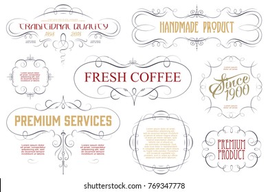 Vintage frame design for labels, banner, sticker and other design. Suitable for whiskey, beer and premium product. Vector illustration