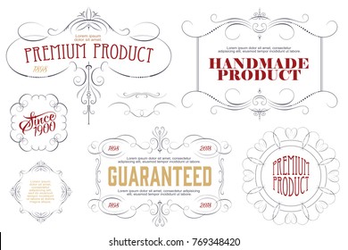 Vintage frame design for labels, banner, sticker and other design. Suitable for whiskey, beer and premium product. Vector illustration