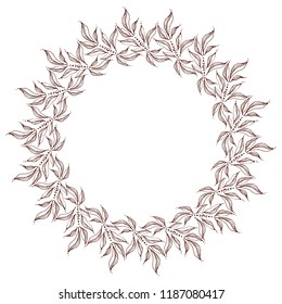 Vintage frame design with leafs 