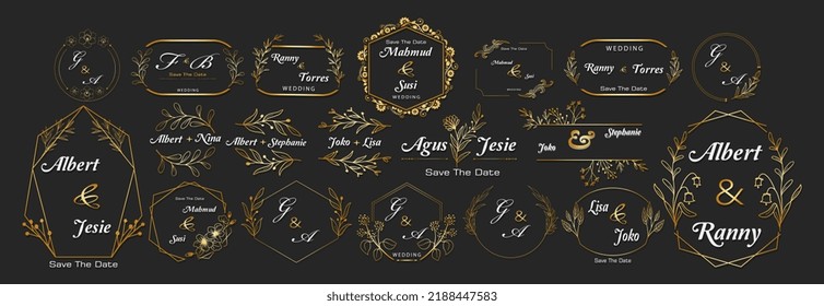 vintage frame design, luxury and elegant gold abstract ornament and botanical motif, decorative for design, vector illustration