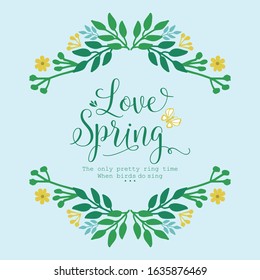 Vintage frame design with ornate leaf and floral, for love spring card design. Vector
