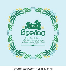 Vintage frame design with ornate leaf and floral, for love spring card design. Vector