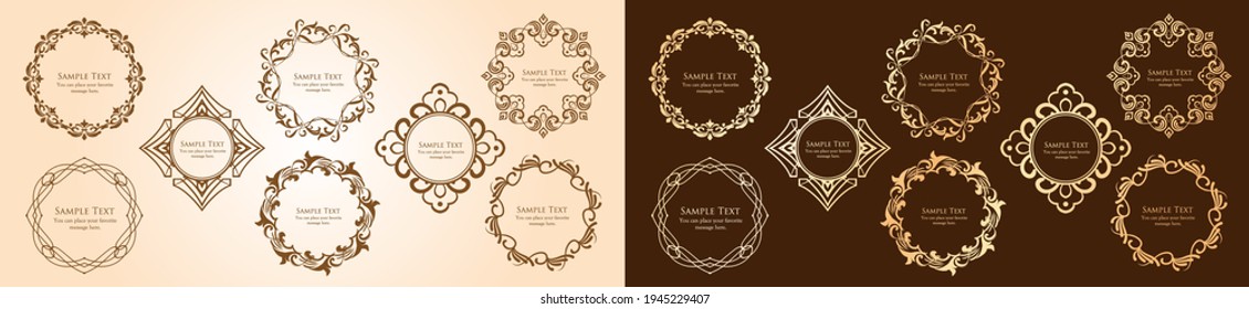 Vintage frame design set. Fine and beautiful pattern design