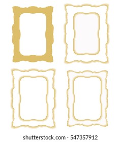 Vintage frame design, shaded differently, in gold color