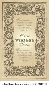 vintage frame design, vector