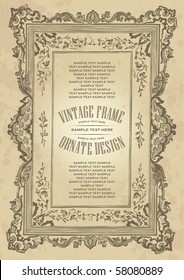 vintage frame design, vector