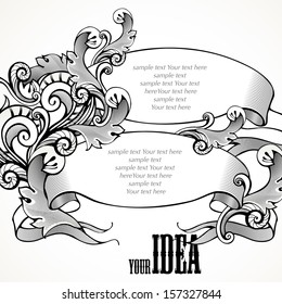 vintage frame design.Card  in a baroque style.