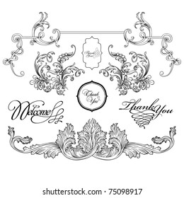 Vintage Frame Designs Set , Vector