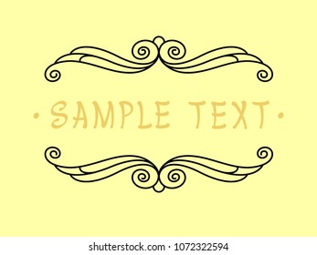 Vintage frame design.Vector illustration.Black on yellow  background.