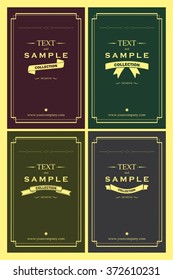 Vintage frame with different ribbon banners, vector