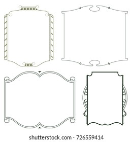 Vintage frame and element flower for labels, banner, sticker and other design. Plant elegant border.