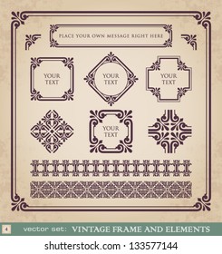 Vintage frame and elements set 4